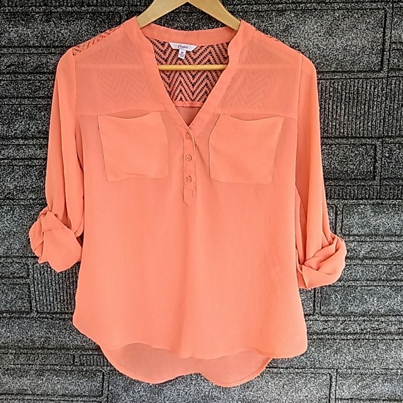 Candie's Tops - Candies Salmon lace blouse size medium NWOT